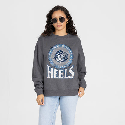NORTH CAROLINA TAR HEELS SATURDAY SEAL PREMIUM FLEECE DROP SHOULDER CREWNECK PULLOVER
