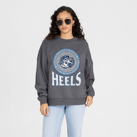 NORTH CAROLINA TAR HEELS SATURDAY SEAL PREMIUM FLEECE DROP SHOULDER CREWNECK PULLOVER