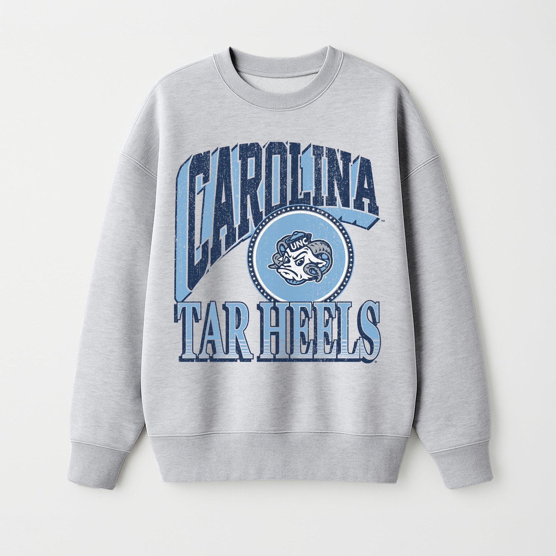 NORTH CAROLINA TAR HEELS GAME ON PREMIUM FLEECE DROP SHOULDER CREWNECK PULLOVER