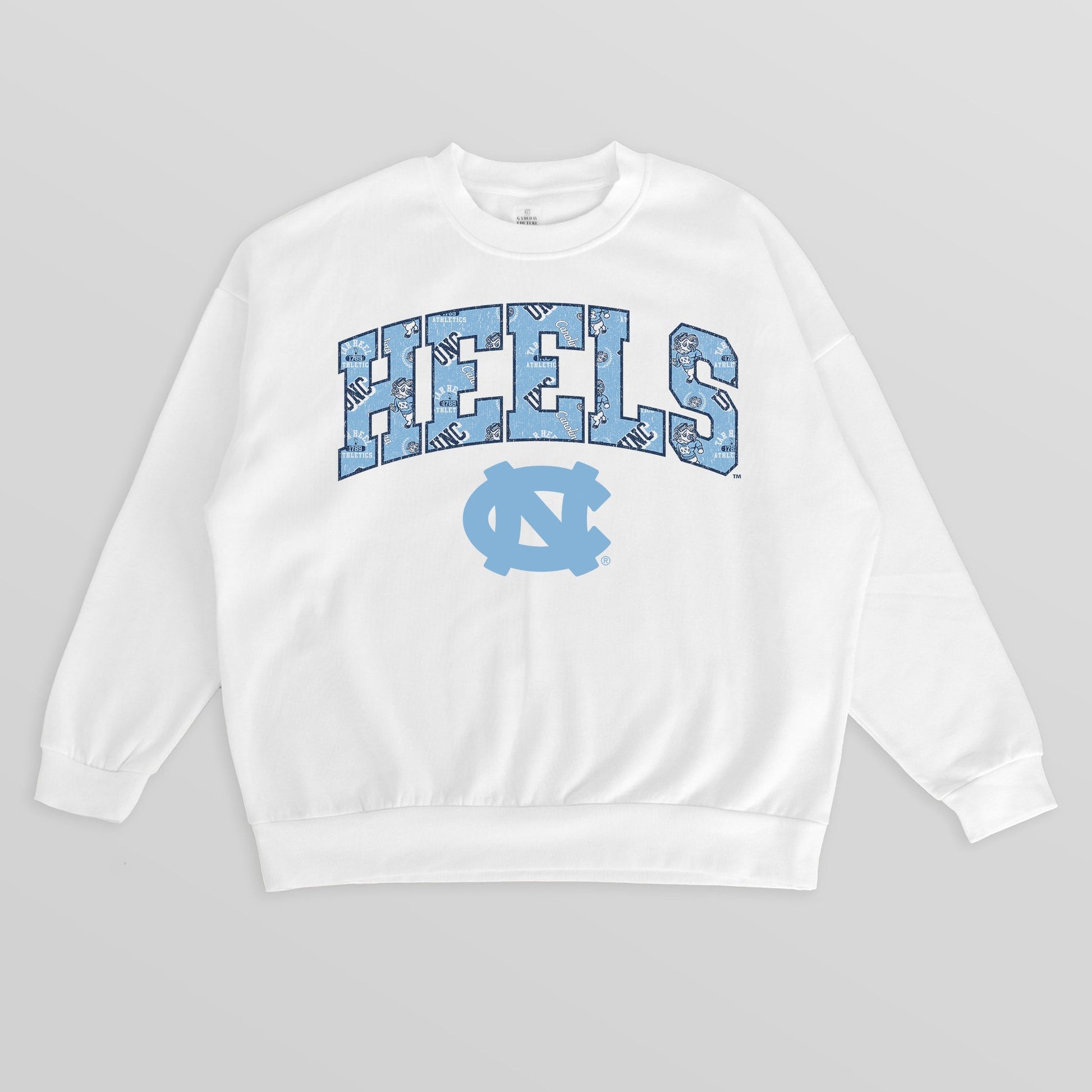 NORTH CAROLINA TAR HEELS SWEET PLAY PREMIUM FLEECE DROP SHOULDER CREWNECK PULLOVER