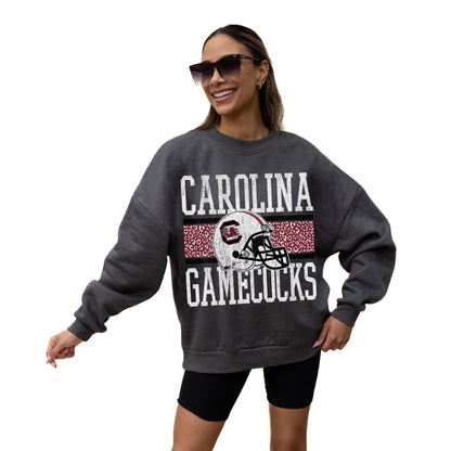 SOUTH CAROLINA GAMECOCKS WILD TAILGATE LONG SLEEVE UNISEX FIT PREMIUM FLEECE CREWNECK SWEATSHIRT WITH RIBBED KNIT NECKLINE, WRIST, AND WAISTBAND