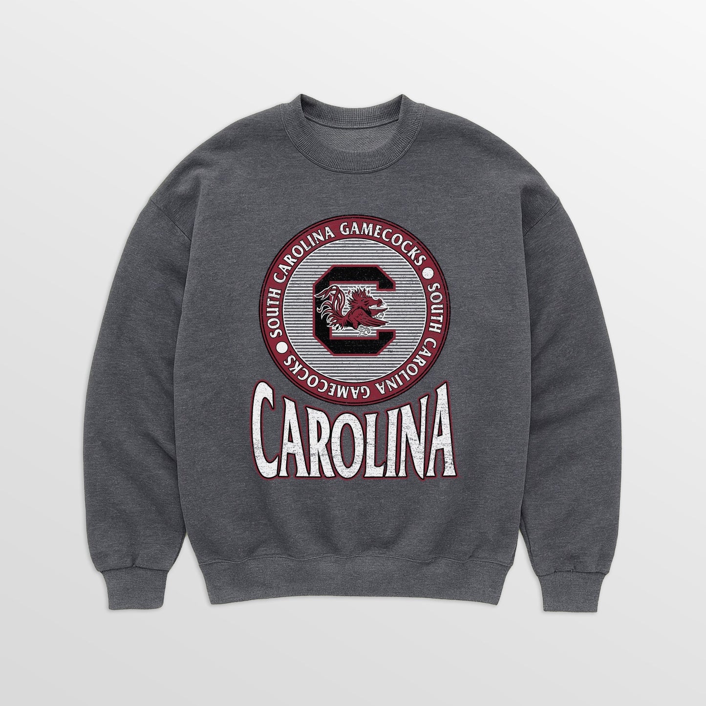 SOUTH CAROLINA GAMECOCKS SATURDAY SEAL PREMIUM FLEECE DROP SHOULDER CREWNECK PULLOVER