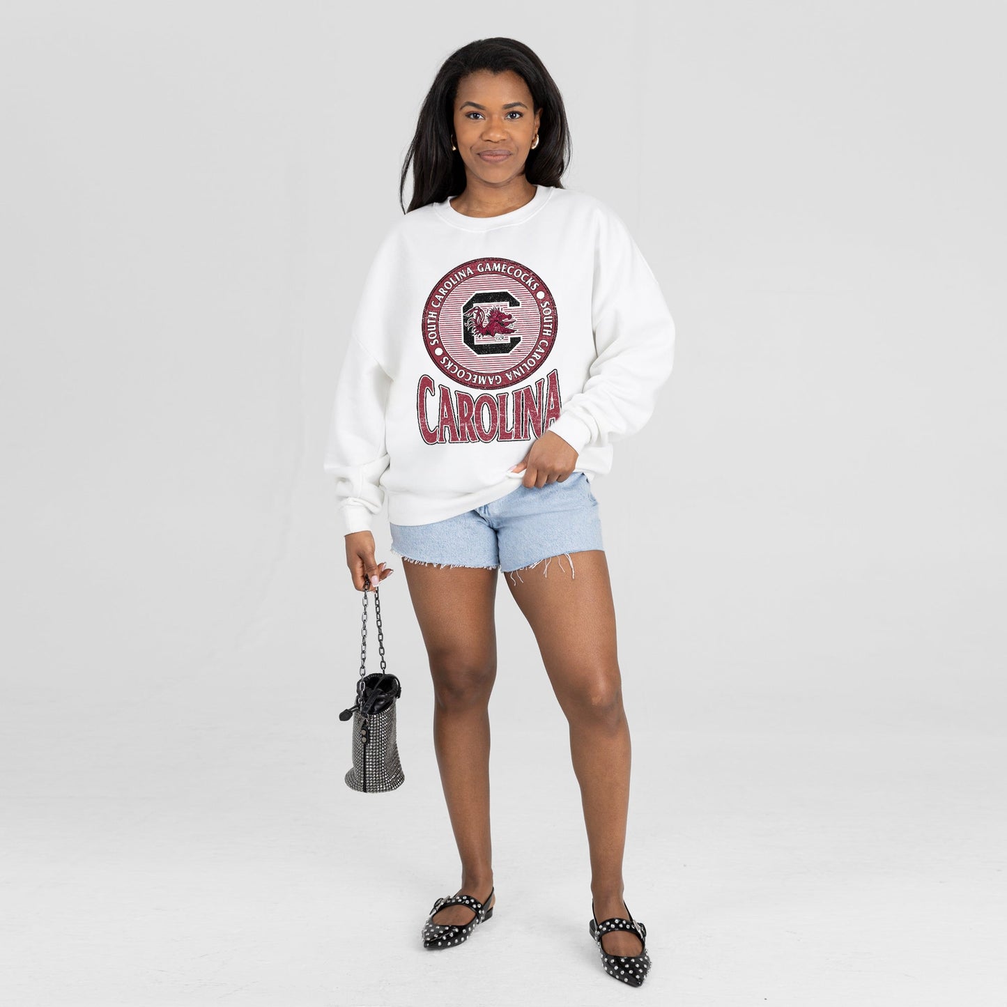 SOUTH CAROLINA GAMECOCKS ENDZONE PREMIUM FLEECE DROP SHOULDER CREWNECK PULLOVER
