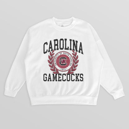 SOUTH CAROLINA GAMECOCKS GOLD STANDARD PREMIUM FLEECE DROP SHOULDER CREWNECK PULLOVER