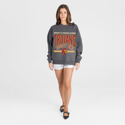 USC TROJANS KICKOFF CLASSIC PREMIUM FLEECE DROP SHOULDER CREWNECK PULLOVER