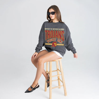 USC TROJANS KICKOFF CLASSIC PREMIUM FLEECE DROP SHOULDER CREWNECK PULLOVER