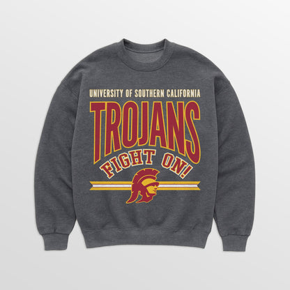 USC TROJANS KICKOFF CLASSIC PREMIUM FLEECE DROP SHOULDER CREWNECK PULLOVER