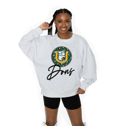 SAN FRANCISCO DONS GOING WILD LONG SLEEVE UNISEX FIT PREMIUM FLEECE CREWNECK SWEATSHIRT WITH RIBBED KNIT NECKLINE, WRIST, AND WAISTBAND