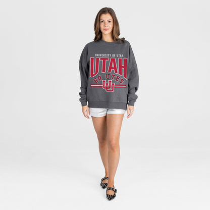 UTAH UTES KICKOFF CLASSIC PREMIUM FLEECE DROP SHOULDER CREWNECK PULLOVER