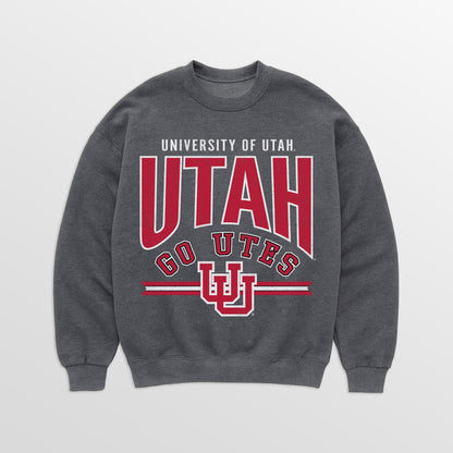 UTAH UTES KICKOFF CLASSIC PREMIUM FLEECE DROP SHOULDER CREWNECK PULLOVER