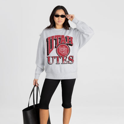 UTAH UTES GAME ON PREMIUM FLEECE DROP SHOULDER CREWNECK PULLOVER