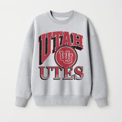 UTAH UTES GAME ON PREMIUM FLEECE DROP SHOULDER CREWNECK PULLOVER