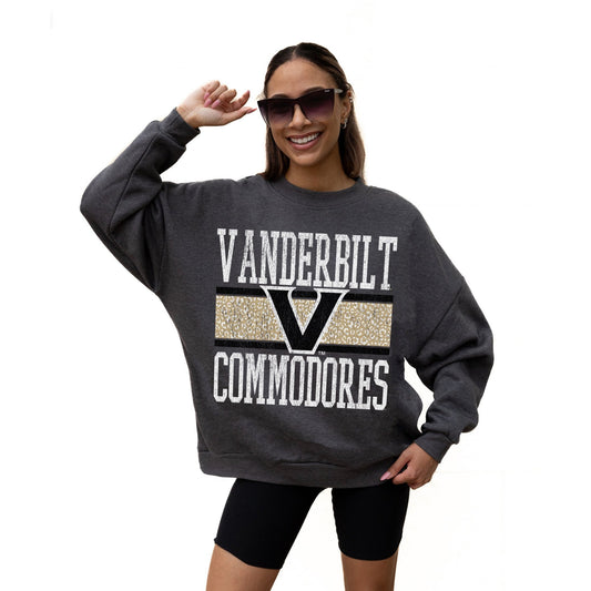 VANDERBILT COMMODORES WILD TAILGATE LONG SLEEVE UNISEX FIT PREMIUM FLEECE CREWNECK SWEATSHIRT WITH RIBBED KNIT NECKLINE, WRIST, AND WAISTBAND - The Club