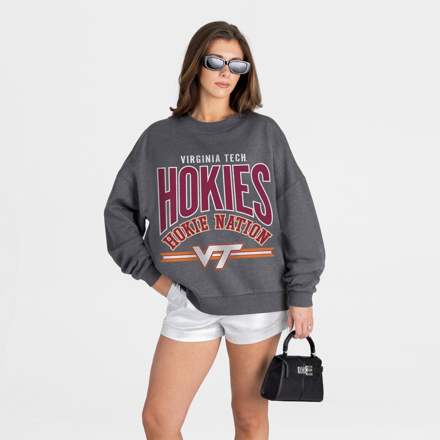 VIRGINIA TECH HOKIES KICKOFF CLASSIC PREMIUM FLEECE DROP SHOULDER CREWNECK PULLOVER