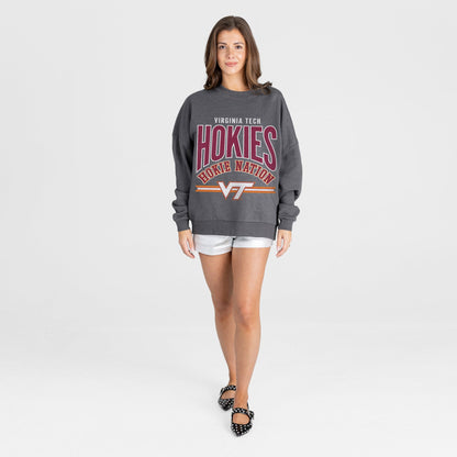 VIRGINIA TECH HOKIES KICKOFF CLASSIC PREMIUM FLEECE DROP SHOULDER CREWNECK PULLOVER