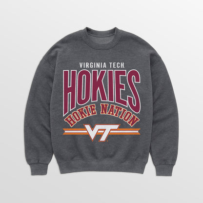 VIRGINIA TECH HOKIES KICKOFF CLASSIC PREMIUM FLEECE DROP SHOULDER CREWNECK PULLOVER