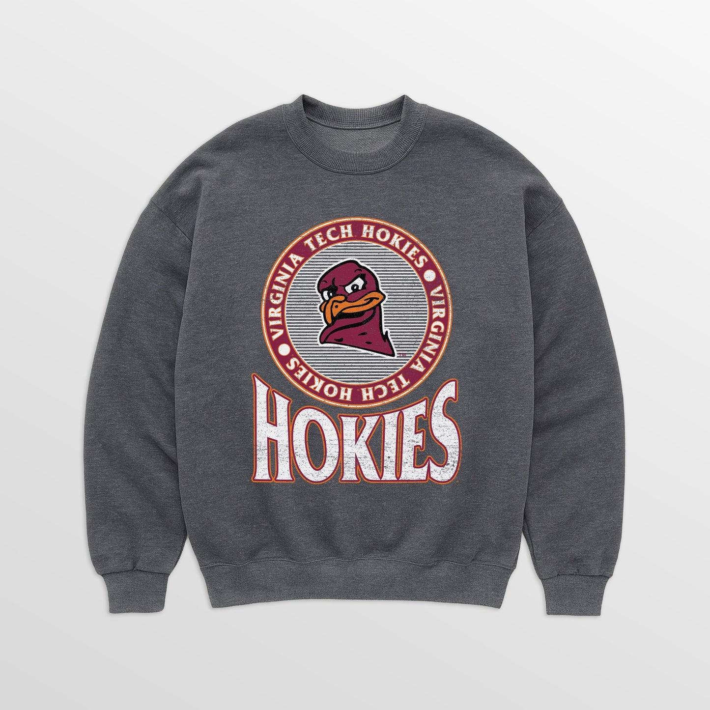 VIRGINIA TECH HOKIES SATURDAY SEAL PREMIUM FLEECE DROP SHOULDER CREWNECK PULLOVER