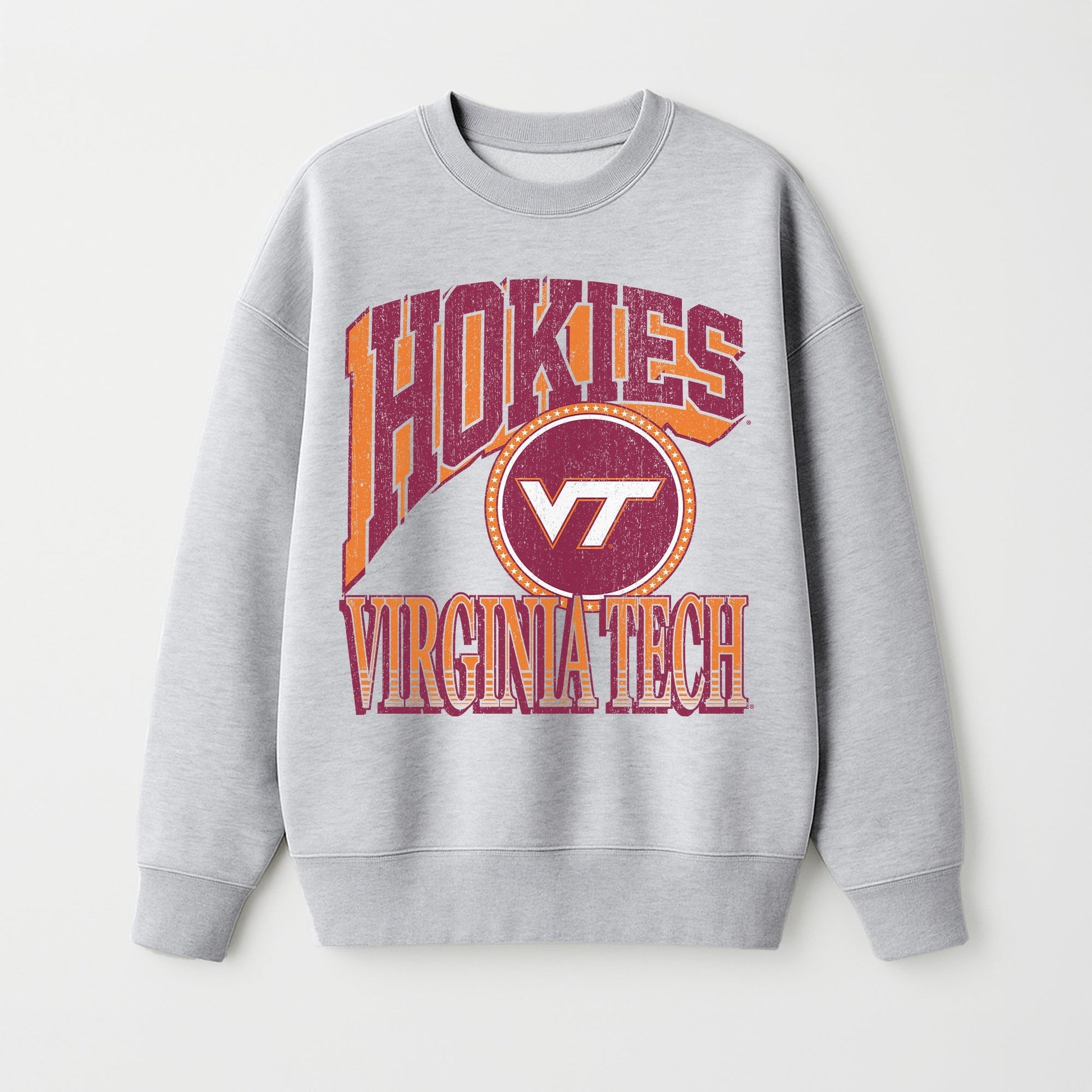 VIRGINIA TECH HOKIES GAME ON PREMIUM FLEECE DROP SHOULDER CREWNECK PULLOVER