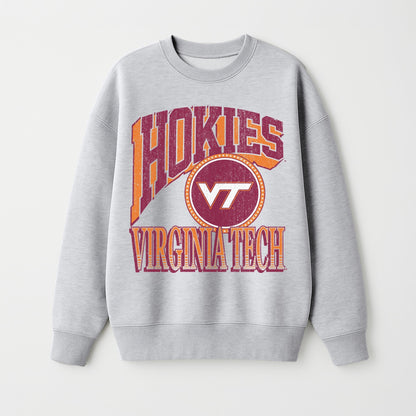 VIRGINIA TECH HOKIES GAME ON PREMIUM FLEECE DROP SHOULDER CREWNECK PULLOVER