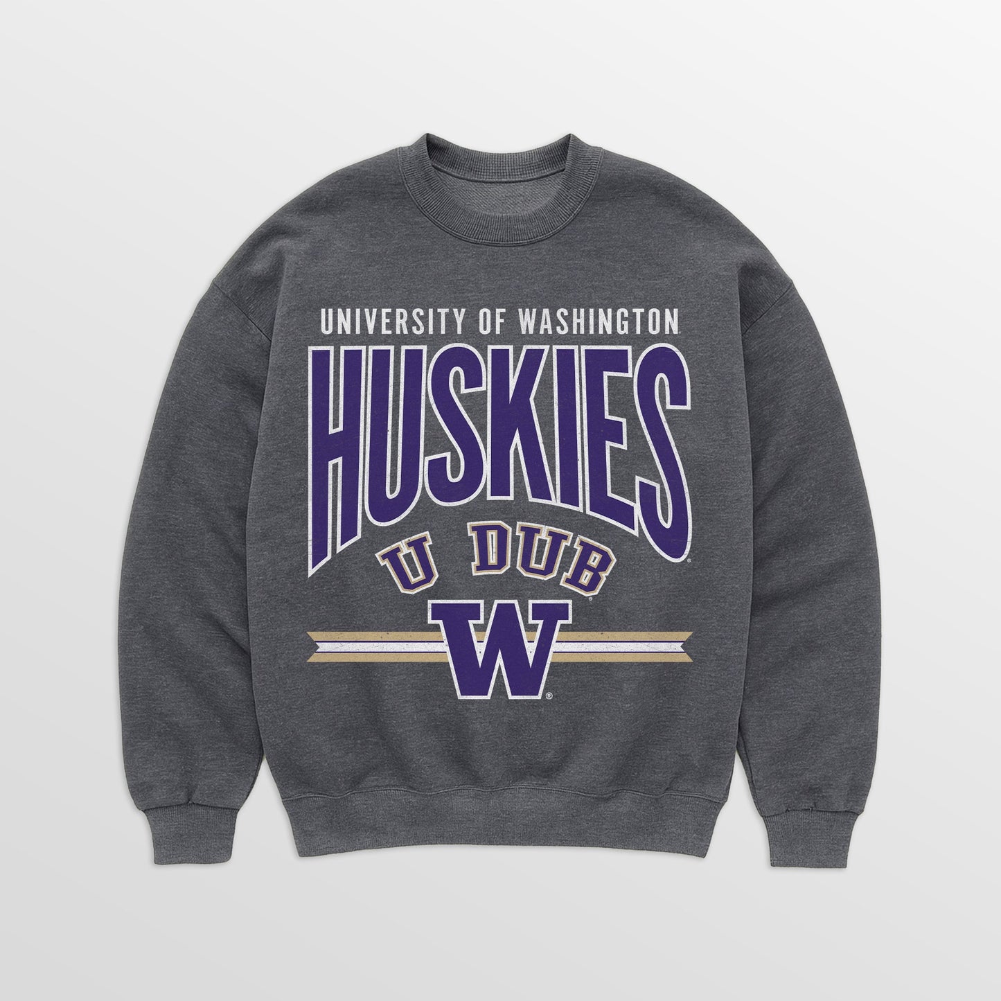 WASHINGTON HUSKIES KICKOFF CLASSIC PREMIUM FLEECE DROP SHOULDER CREWNECK PULLOVER