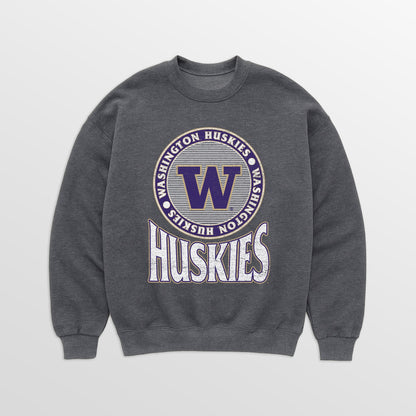 WASHINGTON HUSKIES SATURDAY SEAL PREMIUM FLEECE DROP SHOULDER CREWNECK PULLOVER