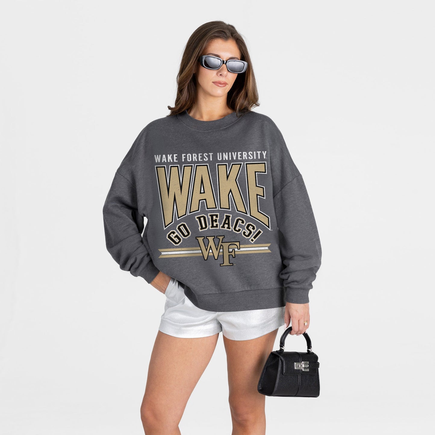 WAKE FOREST DEMON DEACONS KICKOFF CLASSIC PREMIUM FLEECE DROP SHOULDER CREWNECK PULLOVER
