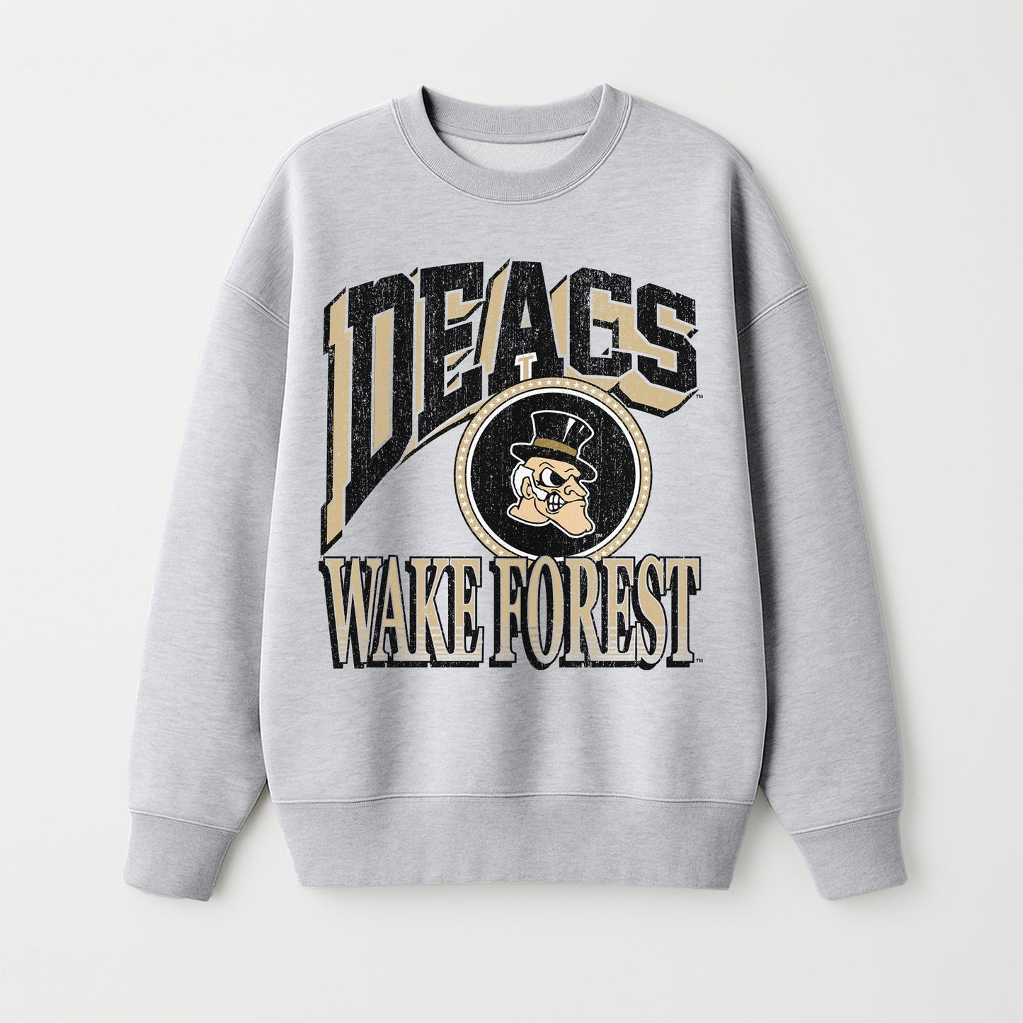 WAKE FOREST DEMON DEACONS GAME ON PREMIUM FLEECE DROP SHOULDER CREWNECK PULLOVER