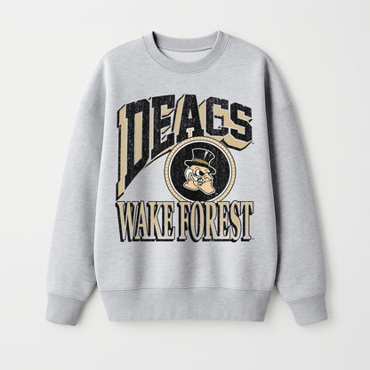 WAKE FOREST DEMON DEACONS GAME ON PREMIUM FLEECE DROP SHOULDER CREWNECK PULLOVER