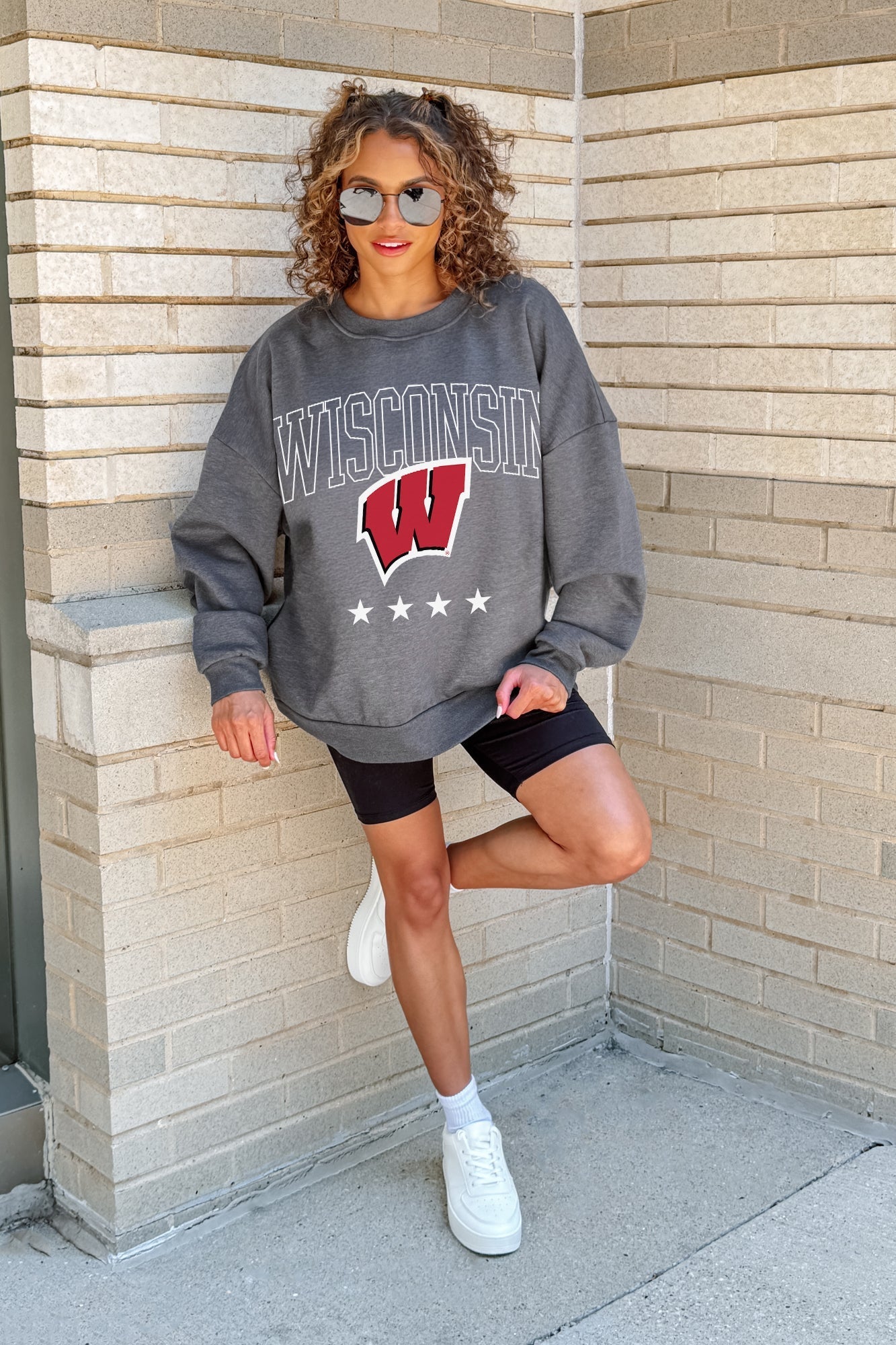 WISCONSIN BADGERS RISING STAR PREMIUM FLEECE CREWNECK PULLOVER