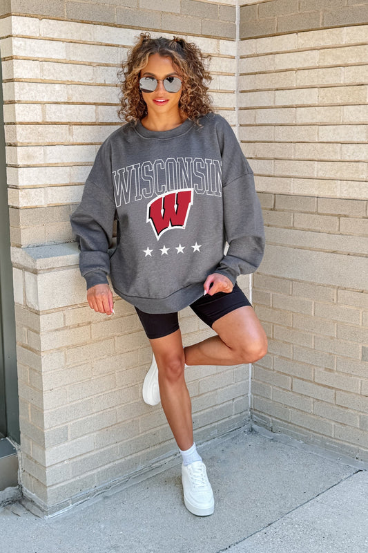 WISCONSIN BADGERS RISING STAR PREMIUM FLEECE CREWNECK PULLOVER