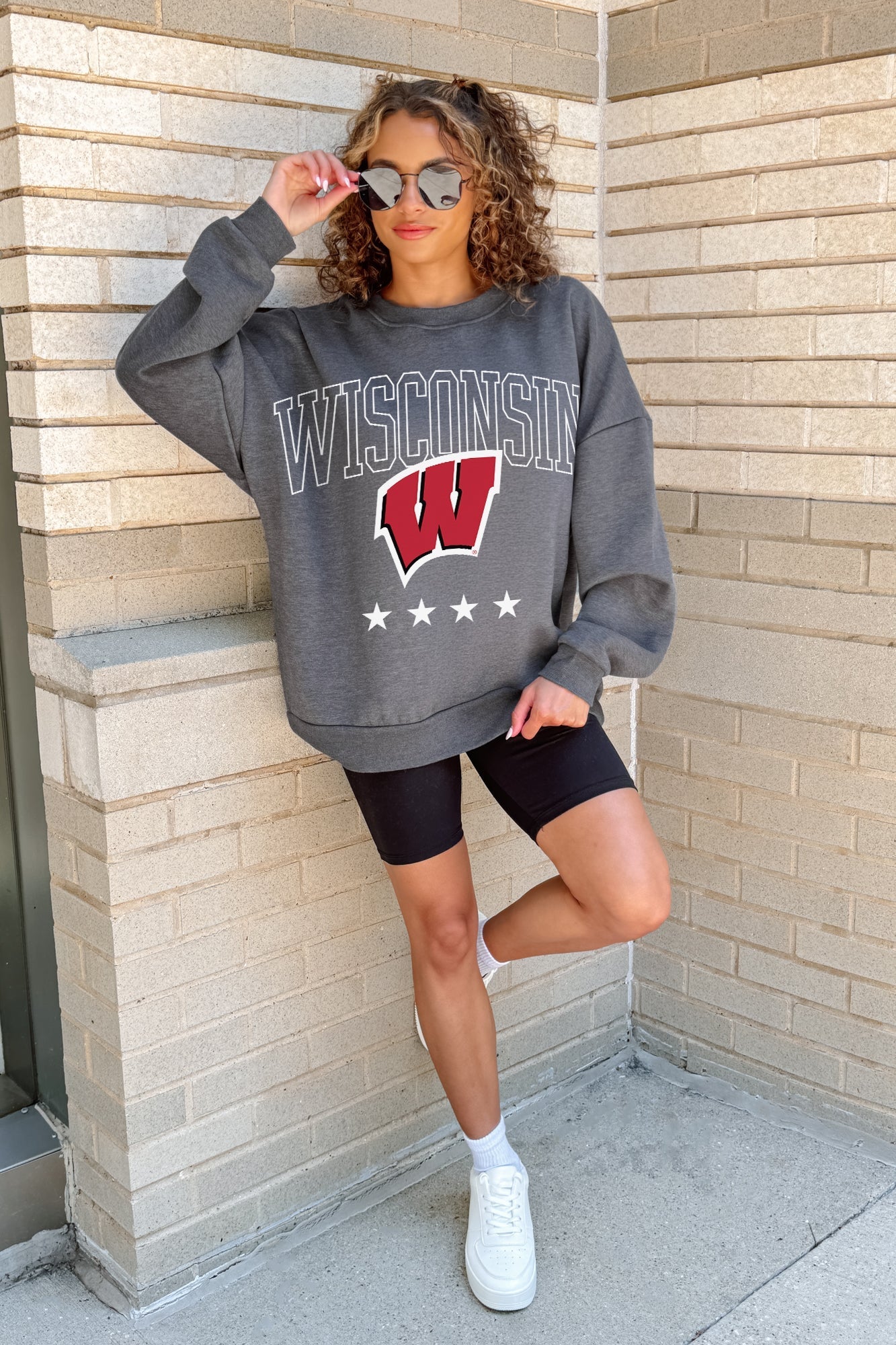 WISCONSIN BADGERS RISING STAR PREMIUM FLEECE CREWNECK PULLOVER