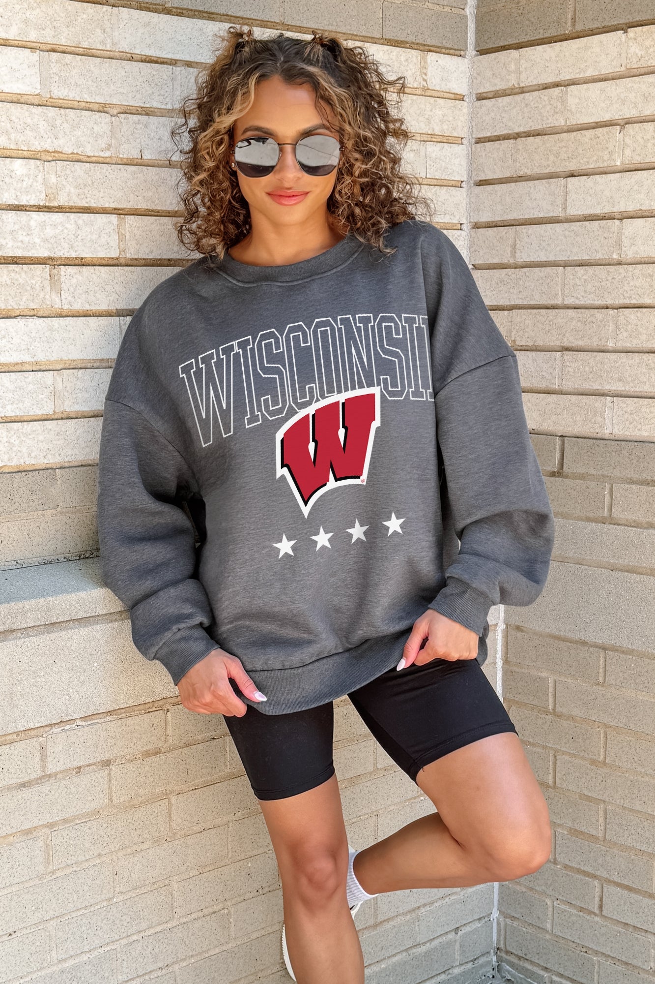 WISCONSIN BADGERS RISING STAR PREMIUM FLEECE CREWNECK PULLOVER