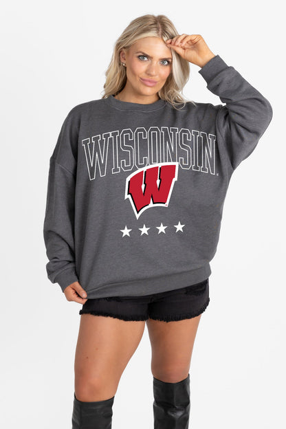 WISCONSIN BADGERS RISING STAR PREMIUM FLEECE CREWNECK PULLOVER