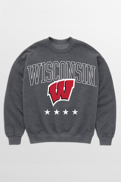 WISCONSIN BADGERS RISING STAR PREMIUM FLEECE CREWNECK PULLOVER
