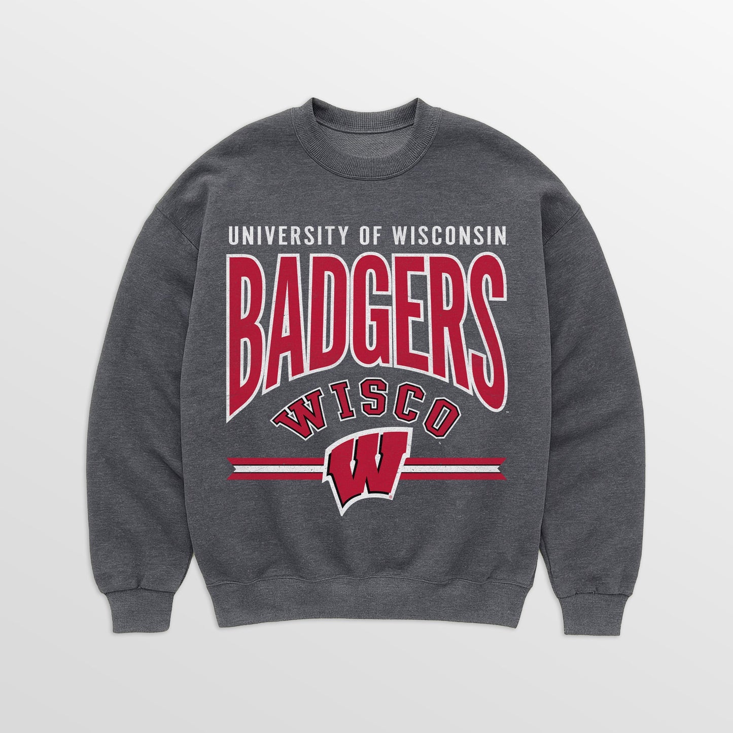 WISCONSIN BADGERS KICKOFF CLASSIC PREMIUM FLEECE DROP SHOULDER CREWNECK PULLOVER