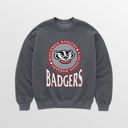 WISCONSIN BADGERS SATURDAY SEAL PREMIUM FLEECE DROP SHOULDER CREWNECK PULLOVER