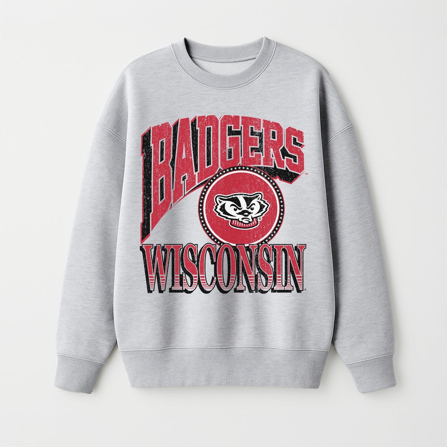 WISCONSIN BADGERS GAME ON PREMIUM FLEECE DROP SHOULDER CREWNECK PULLOVER