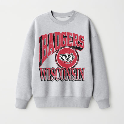 WISCONSIN BADGERS GAME ON PREMIUM FLEECE DROP SHOULDER CREWNECK PULLOVER