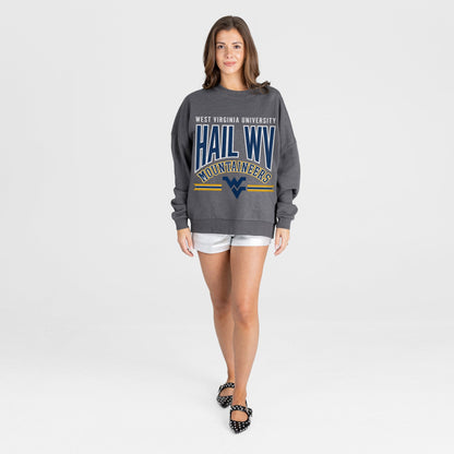 WEST VIRGINIA MOUNTAINEERS KICKOFF CLASSIC PREMIUM FLEECE DROP SHOULDER CREWNECK PULLOVER