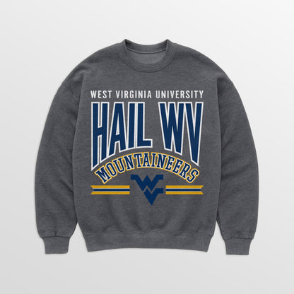 WEST VIRGINIA MOUNTAINEERS KICKOFF CLASSIC PREMIUM FLEECE DROP SHOULDER CREWNECK PULLOVER
