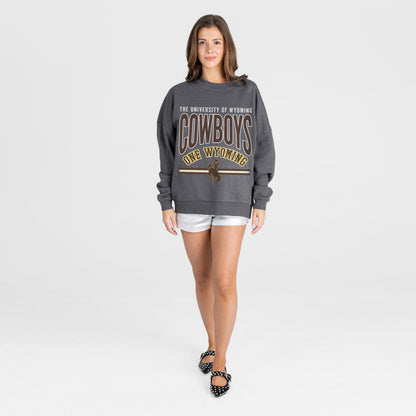 WYOMING COWBOYS KICKOFF CLASSIC PREMIUM FLEECE DROP SHOULDER CREWNECK PULLOVER