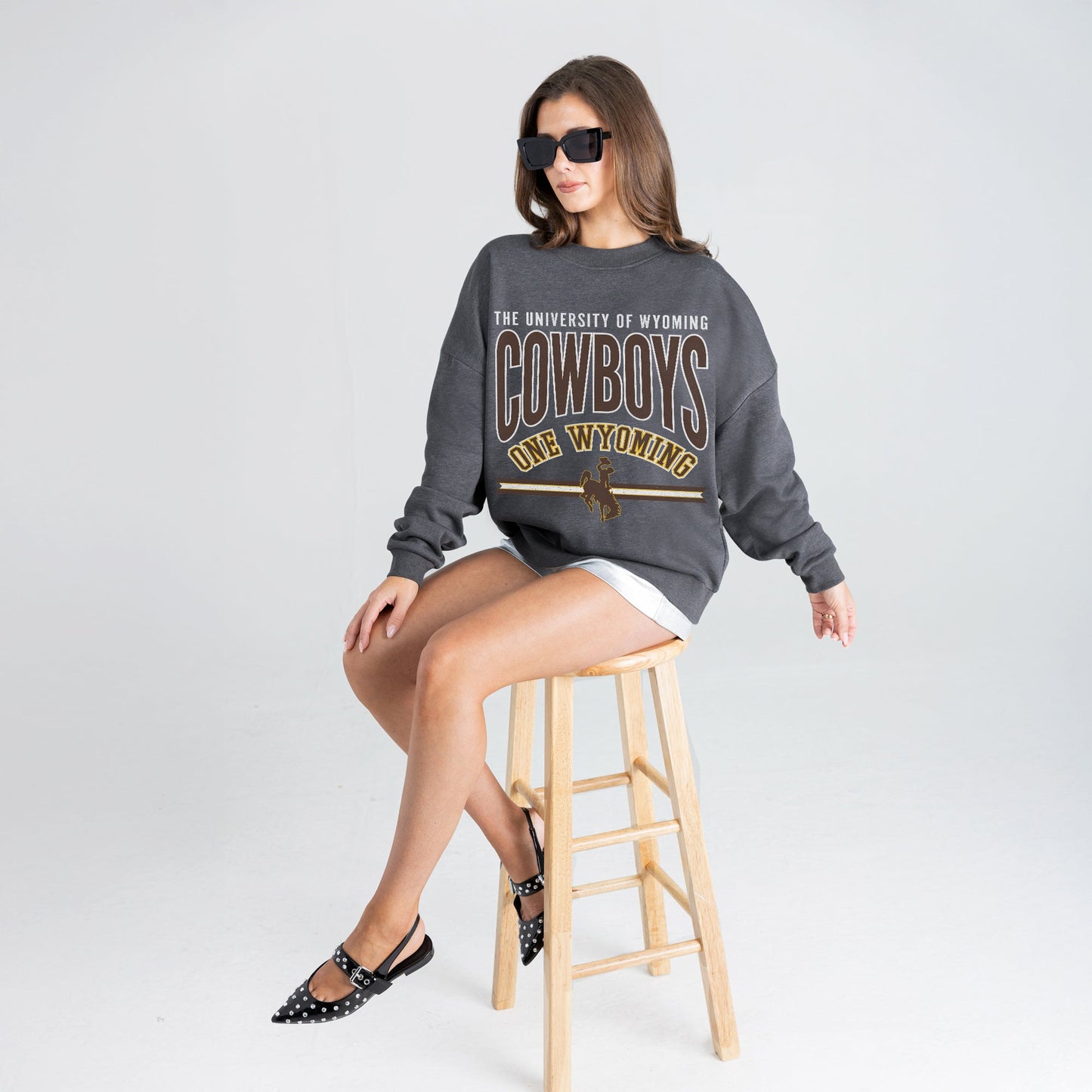 WYOMING COWBOYS KICKOFF CLASSIC PREMIUM FLEECE DROP SHOULDER CREWNECK PULLOVER