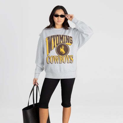 WYOMING COWBOYS GAME ON PREMIUM FLEECE DROP SHOULDER CREWNECK PULLOVER