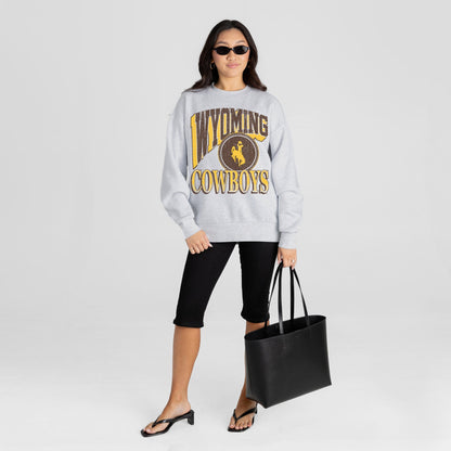 WYOMING COWBOYS GAME ON PREMIUM FLEECE DROP SHOULDER CREWNECK PULLOVER
