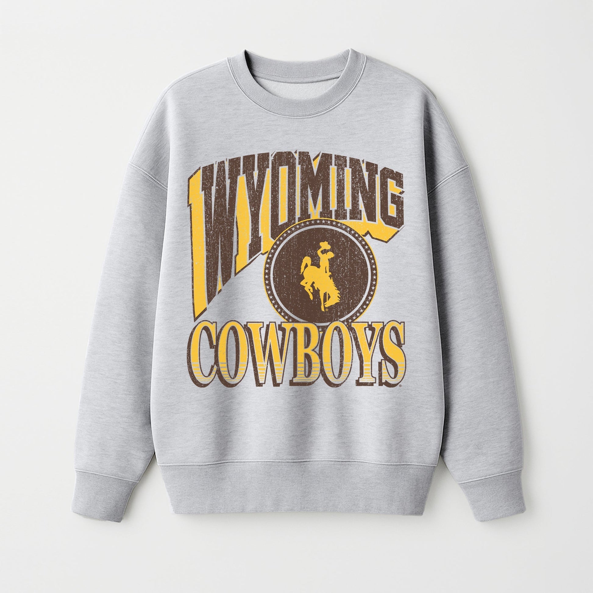 WYOMING COWBOYS GAME ON PREMIUM FLEECE DROP SHOULDER CREWNECK PULLOVER