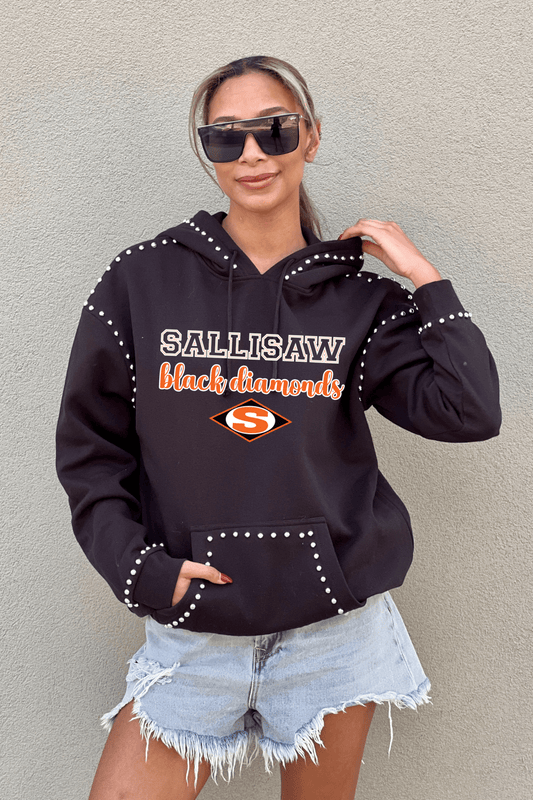 SALLISAW BLACK DIAMONDS STUDDED HOODED PULLOVER - The Club
