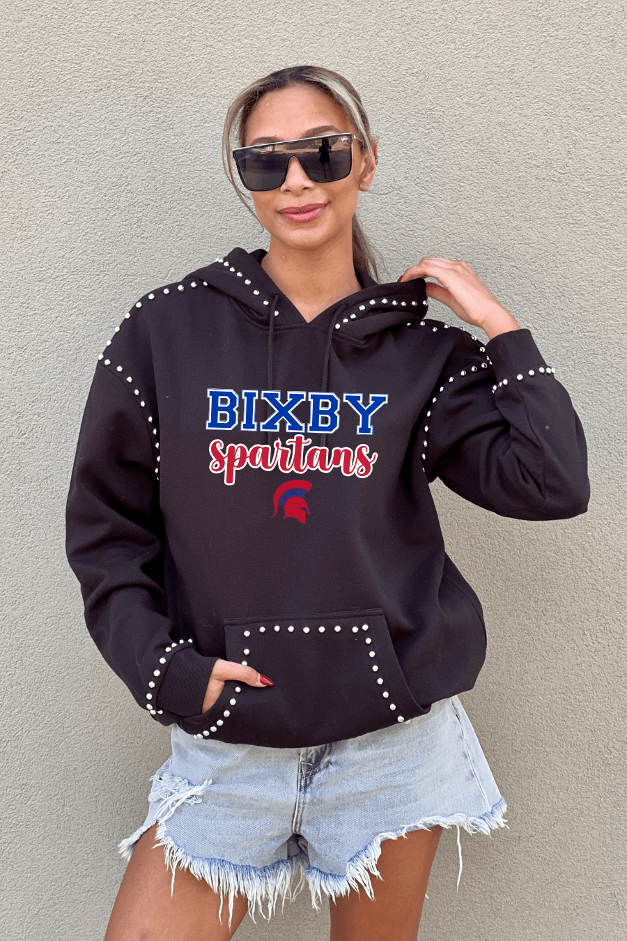 BIXBY SPARTANS STUDDED HOODED PULLOVER - The Club