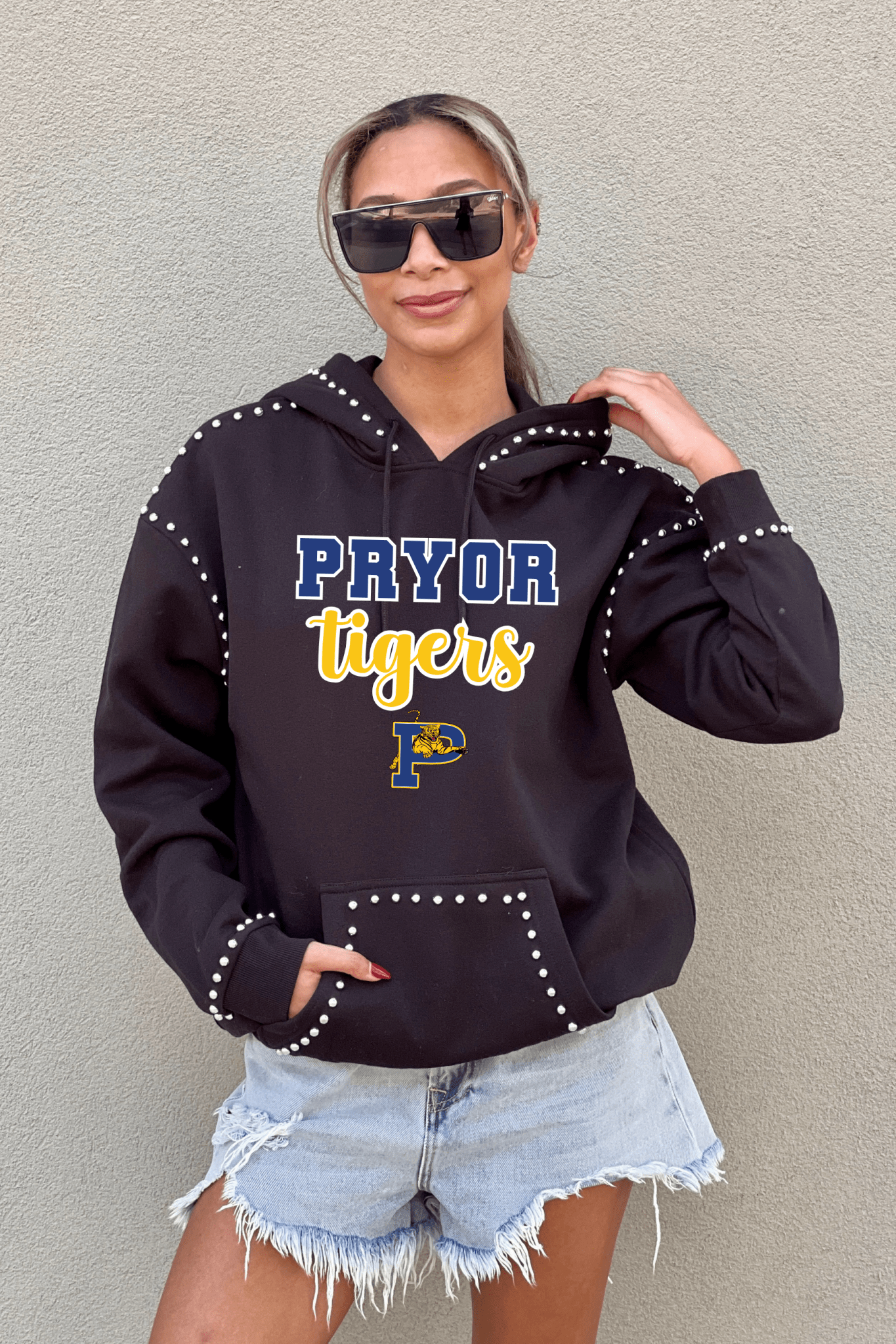 PRYOR TIGERS STUDDED HOODED PULLOVER - The Club