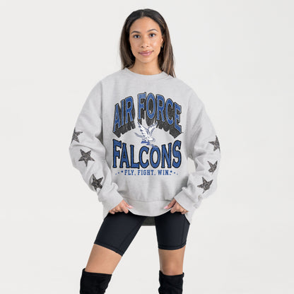 AIR FORCE FALCONS RESILIENCE STAR EMBELLISHED CREW SWEATSHIRT