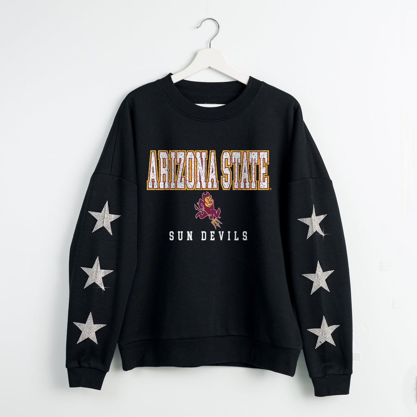 ARIZONA STATE SUN DEVILS VELOCITY STAR EMBELLISHED CREW SWEATSHIRT